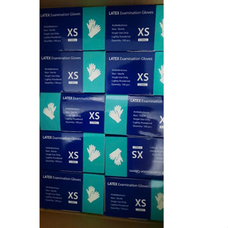 1 thùng 10 hộp Găng tay Cao su thiên nhiên LATEX  DUY HÀNG có bột 6.5GR đủ size XS/S/M/L CHÍNH HÃNG