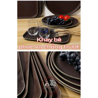 Khay bê chống trơn 28cm tròn, khay bê đồ ăn hàng quán, khay bưng đồ ăn