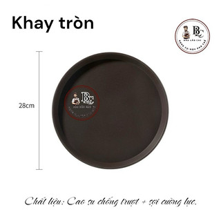 Khay bê chống trơn 28cm tròn, khay bê đồ ăn hàng quán, khay bưng đồ ăn