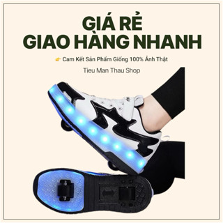 Giày Trượt Patin Có Đèn Led, Có Thể Sạc Pin, Bánh Xe Đôi Vô Hình Cho Người Lớn, Bé Trai Bé Gái