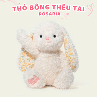 [HỎA TỐC] Gấu Bông Thỏ Lông Xù Thêu Tai Theo Yêu Cầu - Quà tặng trẻ em, sinh nhật, người yêu - Gấu Bông Xinh Rosaria