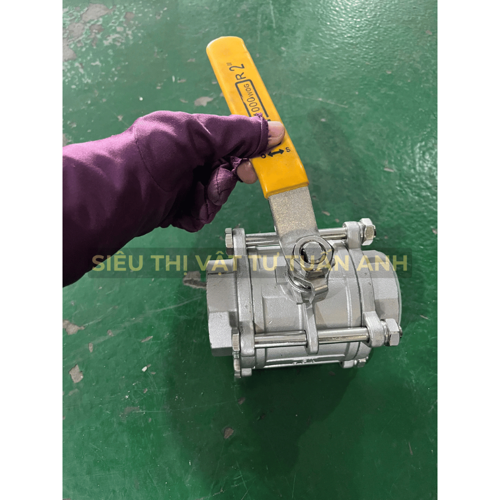 [VAN BI 3 THÂN TAY GẠT NỐI REN INOX] VAN BI 3 THÂN REN TRONG 3 MẢNH RT 3PC TAY GẠT 21 27 34 42 49 60