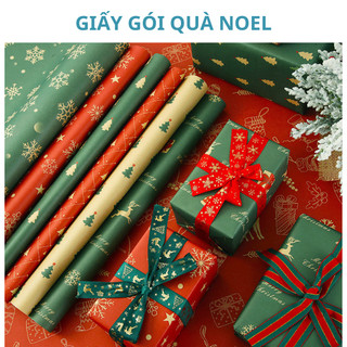  Giấy Bọc Quà Noel Kraft Vintage gói quà giáng sinh phong cách Hàn Quốc nhám xi măng khổ lớn - Faco Accessory 