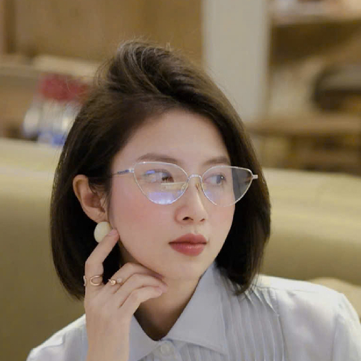 [ EYES by BOHEE ] Kính thời trang mắt mèo gọng kim loại tích hợp chống ánh sáng xanh - K02