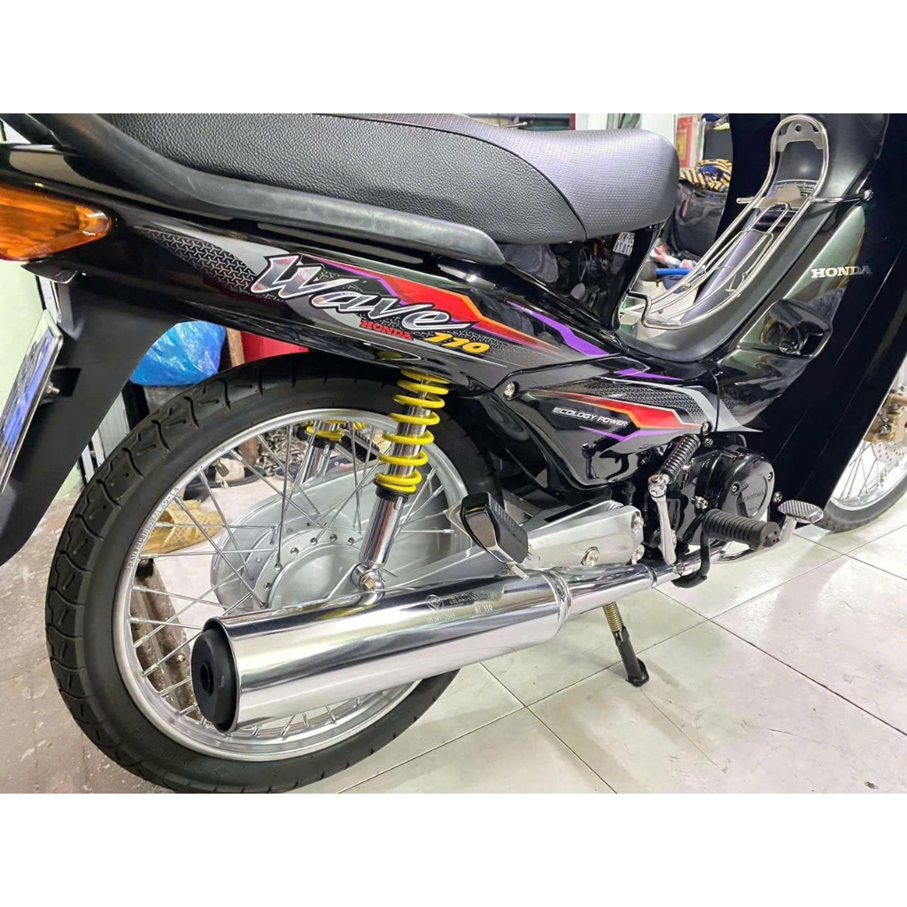 NHÃN DÁN TEM XE WAVE 100 XÁM ĐEN CHO XE MÀU ĐEN DECAL 3 LỚP ĐỘ BÁM DÍNH CAO CHỐNG NƯỚC