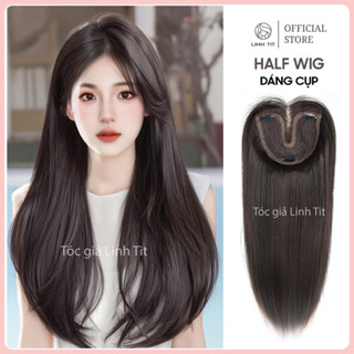 Bộ phủ nửa đầu HALF WIG lớp lưới DS chất tóc tơ dáng Cúp nhẹ | Tóc giả Linh Tít