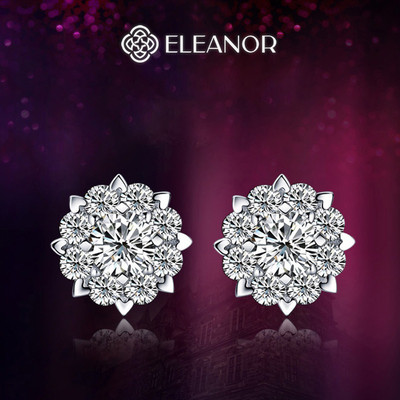Bông tai nữ chuôi bạc 925 Eleanor Accessories hình hoa nhiều cánh phụ kiện trang sức khuyên tai 8611