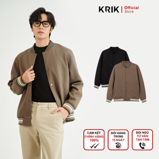 Áo Khoác Dạ Nam KRIK Form Regular Thiết Kế Áo Bomber Bacsic Trẻ Trung Lịch Lãm Ak5112