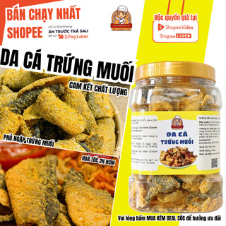 [LOẠI NGON] Da Cá Trứng Muối Hũ 800G/400G Phủ Ngập Trứng Muối Cay - Da Cá Hồi Trứng Muối Chiên Giòn