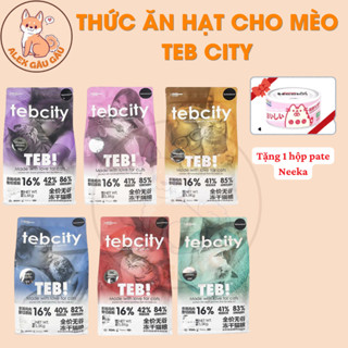 <DATE 2026> Thức Ăn Hạt Cho Mèo Teb E, Teb City Túi 1,5KG Thức Ăn Khô Cho Mèo Với Thịt Sấy Khô Grain Free Cho Mèo