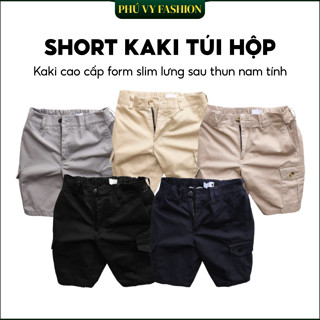Quần Short Nam, Quần Short Kaki Lưng Sau Thun Phú Vy Fashion Kaki Cao Cấp Form Quần Ngố Túi Hộp