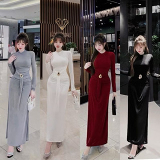 BIGSIZE ĐẦM BODY CỔ TRÒN TAY DÀI TAG KHOEN EO TÔN DÁNG