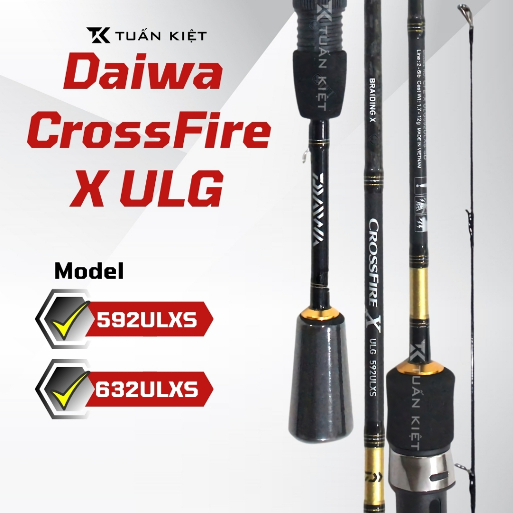 Cần Câu Lure Máy Đứng Daiwa CrossFire X ULG, 2 Khúc - Tuấn Kiệt Fishing