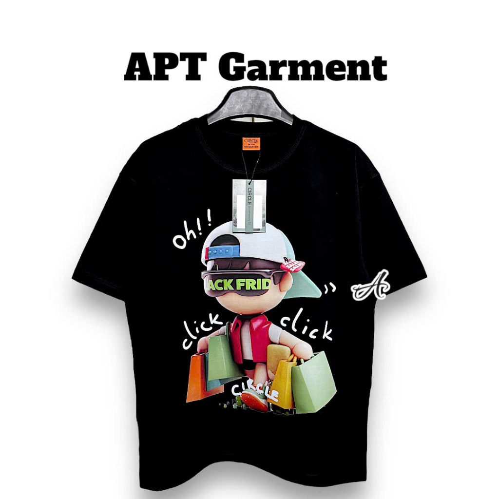 Áo Thun Unisex Circle Black Friday Shopping, Cotton Cao Cấp, Form Rộng Thoáng Mát - APT Garment