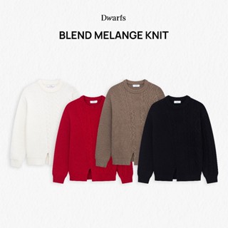 Áo len dệt vặn thừng có xẻ vạt áo - Dwarfs - Blend Melange Knit