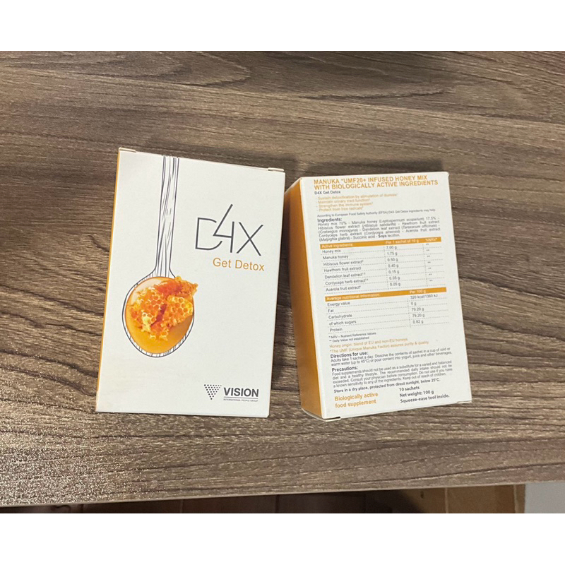 D4X Vision Get Detox - Hỗ trợ thải độc và tăng cường đề kháng (Hộp 10 gói)