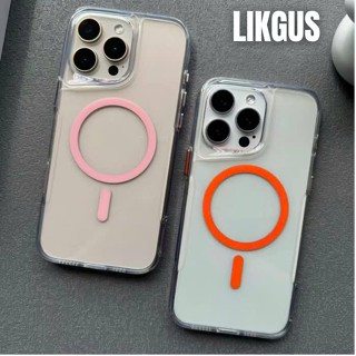 Ốp lưng cứng trong suốt chống ố Likgus Candy Case cho IPhone 12/13/14/15/16 ProMax hỗ trợ sạc không dây, trẻ thời trang
