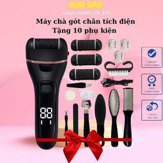   Tặng phụ kiện 10 món đầy đủ  Máy Chà Gót Chân Tích Điện Tẩy Sạch Da Thừa Hết Nứt Gót 