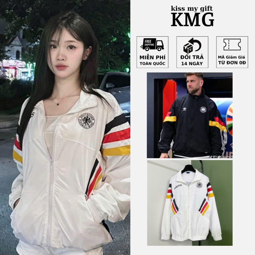 Áo khoác gió nam Đội Tuyển Đức - Áo khoác nam boy phố 2 lớp phối 3 sọc cực đẹp thời trang nam hottrend 2024 KMG Fashion