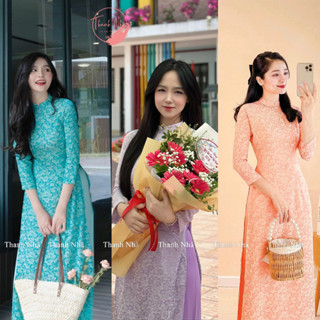 Áo dài truyền thống lụa gấm cao cấp Thanh Liễu đẹp mềm mại thướt tha cho mùa lễ tết 2024