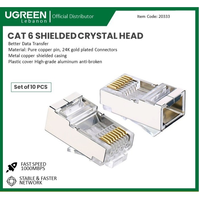 Hạt mạng RJ45 Cat6 Ugreen cao cấp