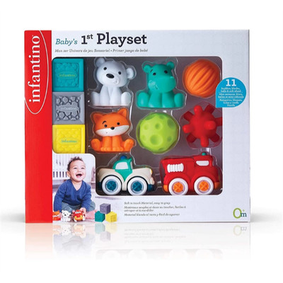 Đồ chơi khám phá cho bé hình con vật 11 chi tiết - Baby's 1st Playset Infantino - 0m+ (Set)