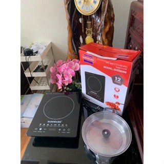 Bếp từ đơn sunhouse, bếp từ công xuất 2200w tặng kèm nồi lẩu.