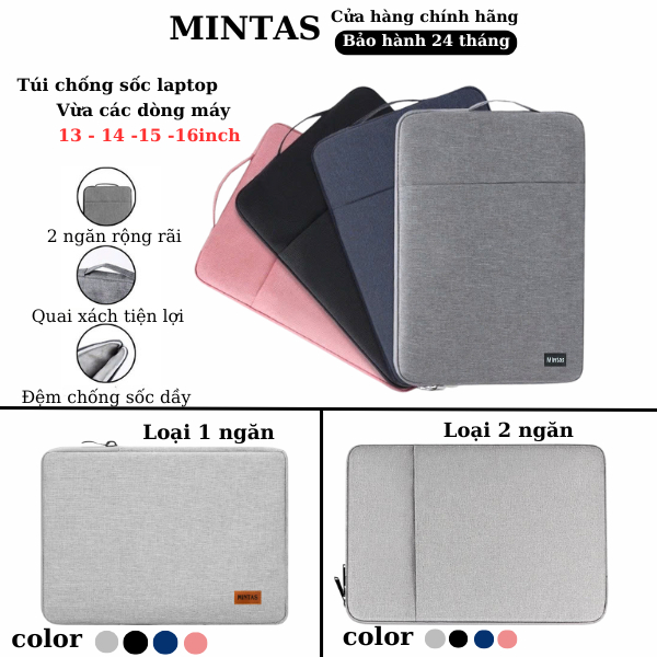 Túi chống sốc đựng laptop đệm dầy chống sốc chống chầy xước bảo vệ laptop. Túi đựng laptop chống thấm nước MINTAS