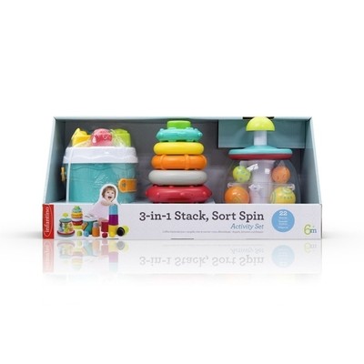 Bộ 3 Món Đồ Chơi Cho Bé INFANTINO - 3-In-1 Stack, Sort Spin - 6m+ (Set)