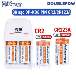 Combo bộ sạc CR2 và CR123A DP-K06 Doublepow chính hãng sạc   cr2 và cr123a cho máy ảnh, máy đo, máy đo khoảng cách