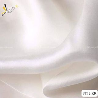 Lụa may áo dài - SILK – Satin màu trắng – ST12 KR