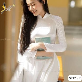Lụa may áo dài - SILK – Satin màu trắng – ST12 KR