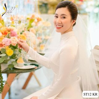Lụa may áo dài - SILK – Satin màu trắng – ST12 KR