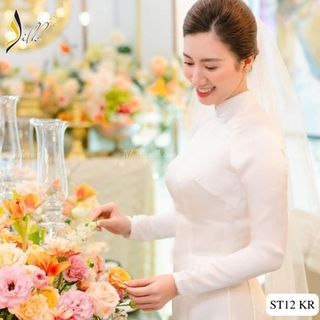 Lụa may áo dài - SILK – Satin màu trắng – ST12 KR