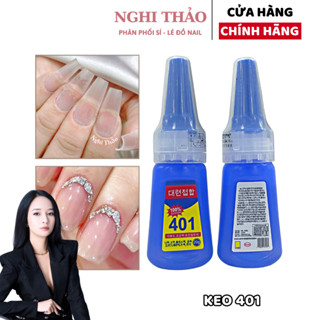 Keo 401 chính hãng Nghi Thảo, keo gắn móng giả siêu chắc 20g