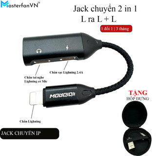 Jack chuyển đổi chia 2 cổng Light + Light có sạc 2.4A Mic cực ngon ( Hàng cao cấp vỏ nhôm) Monqi