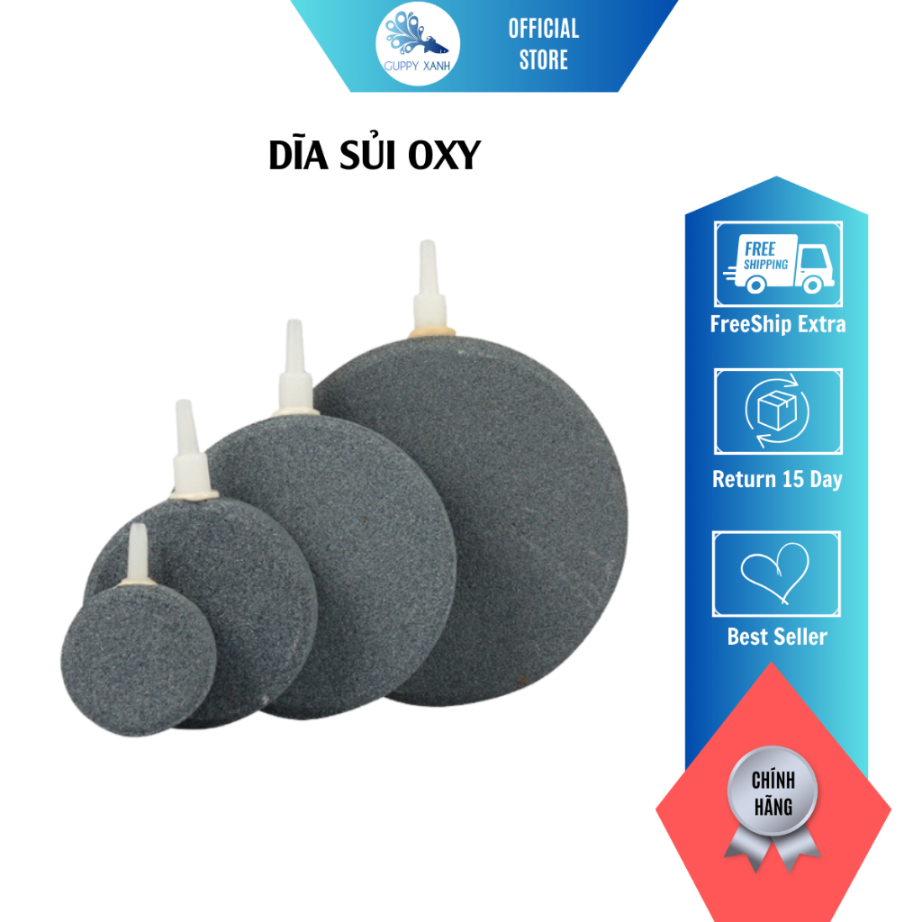 Dĩa Sủi Oxy - Sủi Mịn Cho Hồ Cá Cảnh - Guppy Xanh