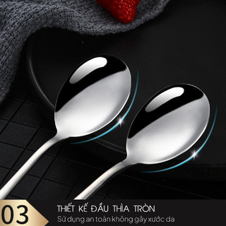Thìa inox 304 cán dài cao cấp Yeahcook