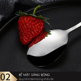Thìa inox 304 cán dài cao cấp Yeahcook