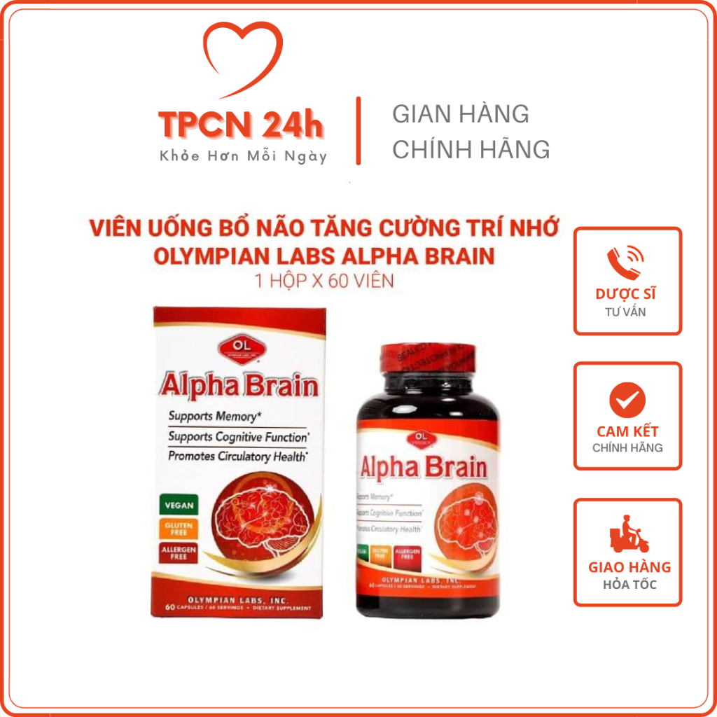 Alpha Brain – Viên uống bổ não, hỗ trợ tuần hoàn não