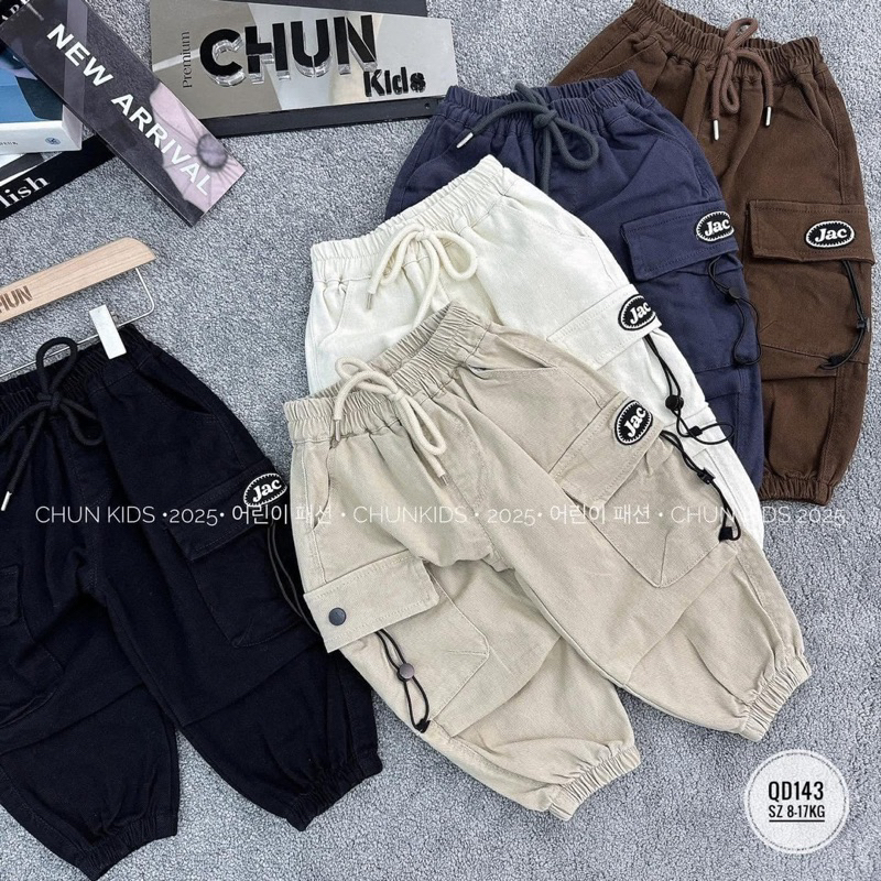 quần kaki cho dài jogger túi hộp cho bé trai và gái
