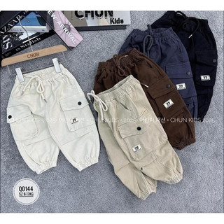 quần kaki cho dài jogger túi hộp cho bé trai và gái