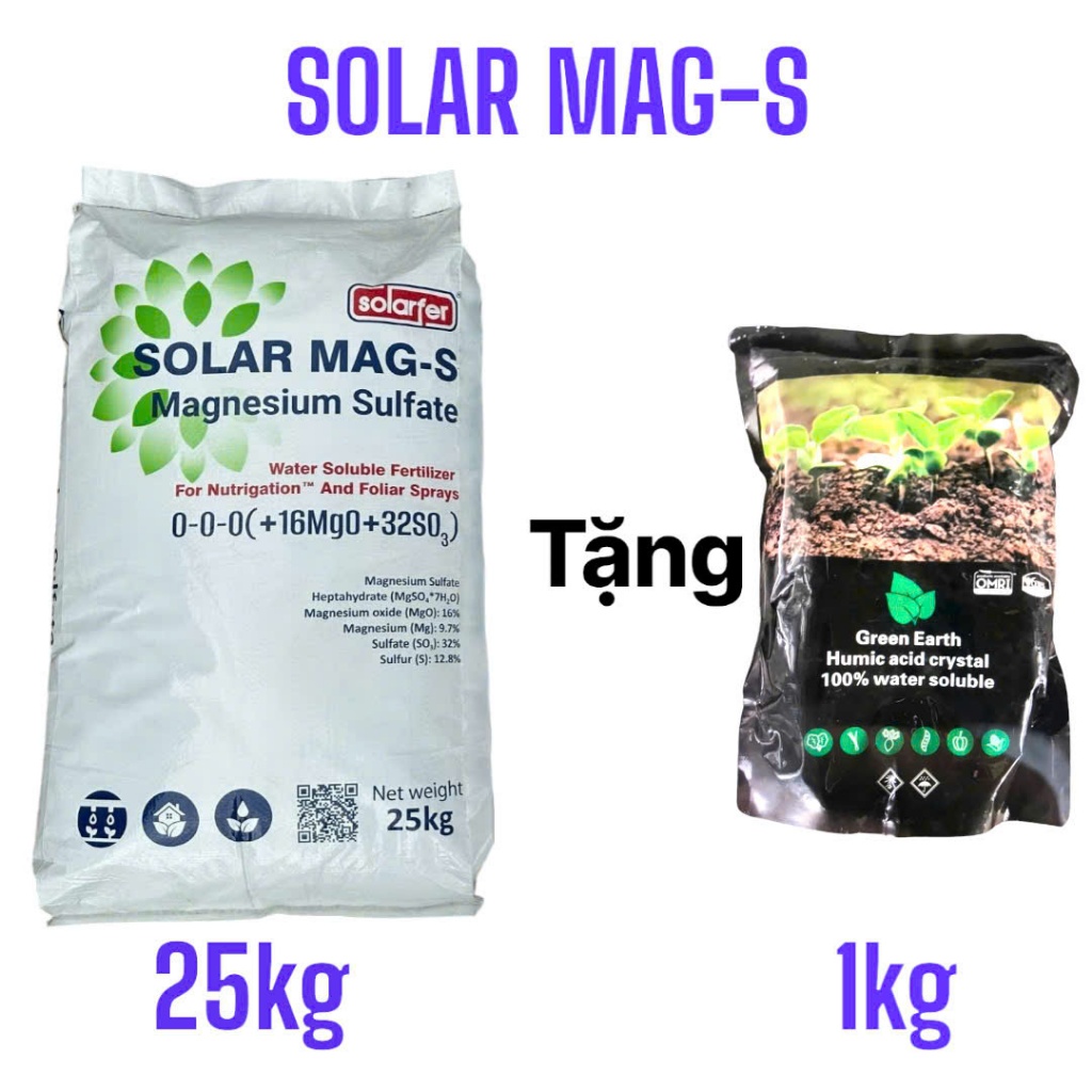 {CHÍNH HÃNG}Phân Bón Magie Sunfat - Giúp cây xanh lá – tăng sức chống chịu sâu bệnh - Bao 25kg