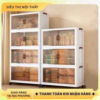  Tủ Nhựa Đa Năng Gấp Gọn Tủ Để Đồ Có Bánh Xe Xoay 360 Độ Tủ Quần Áo Hộp Đựng Đồ  Tủ Bếp Đựng Đồ 