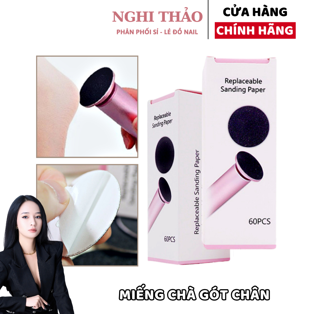 Miếng chà gót chân nhám 2 mặt set 60 miếng
