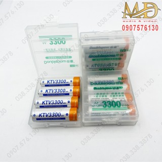 combo Sac Pin + 4 pin AAA  sạc 3300mhA Doublepow / dùng cho karaoke - đồ chơi điện tử