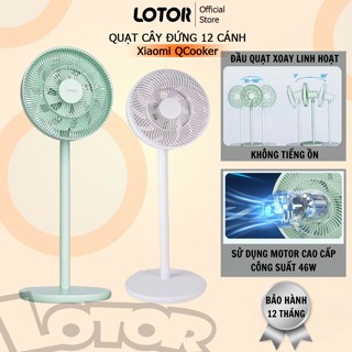 Quạt cây đứng Xiaomi Qcooker cao cấp, quạt cây thiết kế cánh quạt 2 lớp cung cấp luồng gió siêu êm, không tiếng ồn