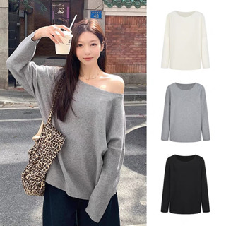 Áo Dài Tay Dáng Rộng Lệch Vai phong cách Hàn Quốc che khuyết điểm năng động cho nữ m664