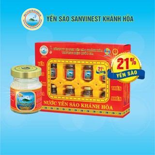 Hộp 8 Lọ 70ml, 21% Yến sào, có đường dành cho mọi độ tuổi. Nước Yến sào Sanvinest Khánh Hòa - S101H8