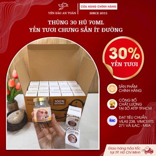 Thùng 30 Hũ Yến Tươi Chưng Sẵn Ít Đường – Yến Sào Khánh Hòa Nguyên Chất